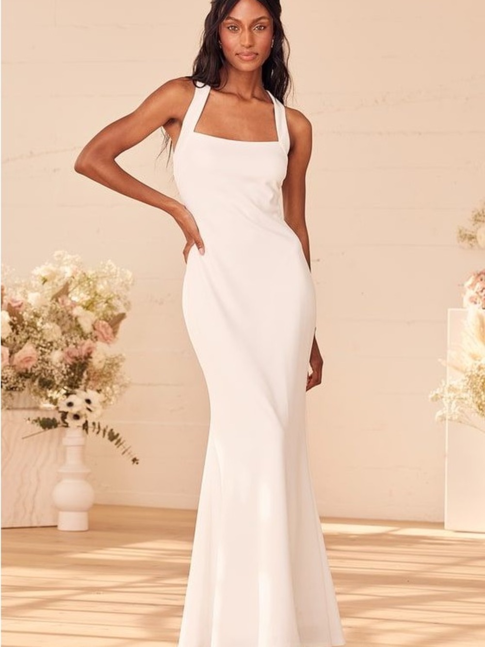 New with tags Lulus Pure Romance White Mermaid Maxi Dress sz xs